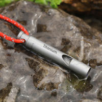 Silbato De Ultraligero De Titanio Con Cordón Para Supervivencia En Exteriores Camping Senderismo Exploración - details 2