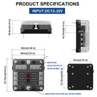 Caja De Fusibles 12V 32V Con Portafusibles M5 Y 6/12 Maneras Con Cubierta De Plástico Y Luz LED Para Coche Barco Marina - details 12