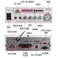 Amplificador Digital HIFI 300W+300W Para Coche Y Hogar Estéreo 2 Canales Con Pantalla De Audio Amplificador De Potencia De Aluminio Negro - details 1