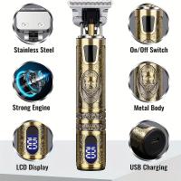 Afeitadora Digital LCD Recargable Para Cabello Con Pantalla LCD Trimmer Eléctrico Para Corte Preciso Tamaño T9 Con 3-4 Accesorios De Corte - details 3