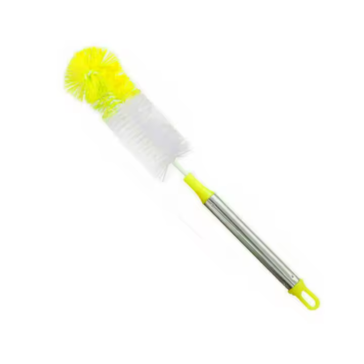 Cepillo De Limpieza Para Botellas Con Mango De Acero Inoxidable Cabeza Curva Y Redonda 360 Grados De Limpieza Color Aleatorio - 1