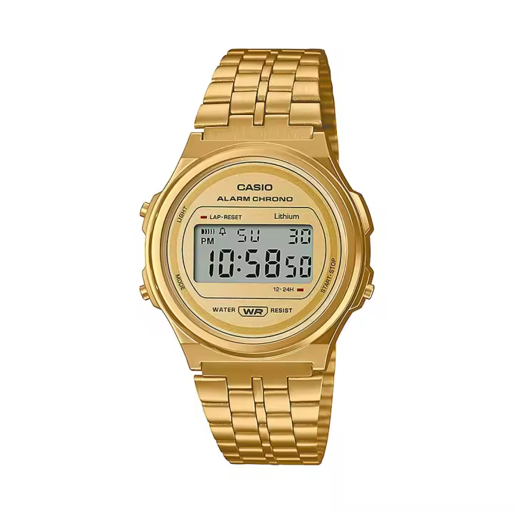 RELOJ CASIO A171WEG-9AEF RETRO VINTAGE UNISEX DORADO DIGITAL - 1