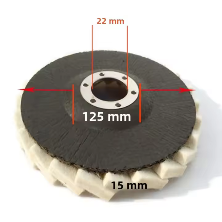 Rueda De Pulido De 125mm 5 Pulgadas Disco De Laminado De Piel Para Mecánica De Metal Pulido De Terciopelo Y Lana Para Brillo Y Cera - 1