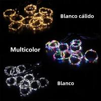 Luces De Cortina Solar De 100 LED Para Exteriores Resistente Al Agua Con Hilo De Cobre Plata 8 Modos Luz De Hadas Para Decoración De Navidad Y Fiestas En Casa - details 6