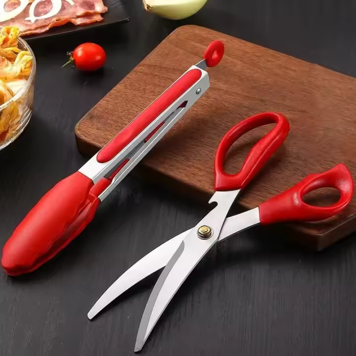 Juego De 2 Pares De Tijeras Para Barbecue Con Clip Herramientas Multifuncionales De Cocina Para El Hogar Y Restaurante - 1