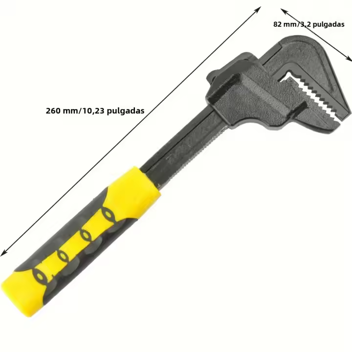Llave De Mano Ajustable Multifuncional Para Reparación De Tubos Herramienta Manual De Acero Inoxidable Con Gran Abertura Para Plomería - 1