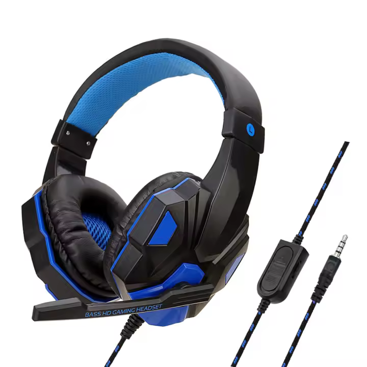 Auriculares De Juego Con Microfone 3.5MM Cable Estéreo Bass Gamer Para PC Teléfono Laptop PS4 Xbox One Switch Resistentes Al Agua - 1