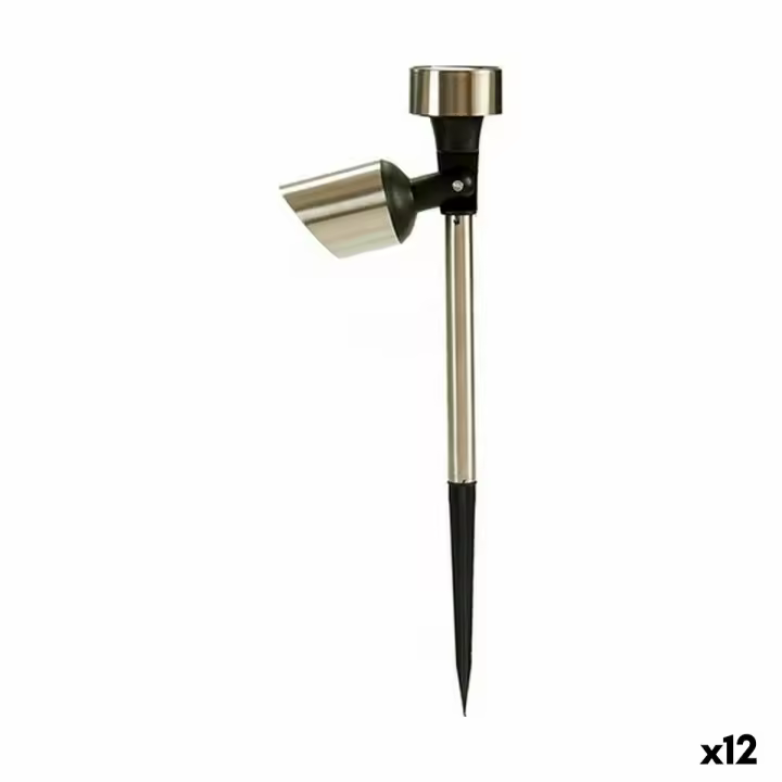 Baliza Ibergarden BH18058 Plateado Acero 15 x 10 x 28 cm Articulada Carga solar (12 Unidades) - 1
