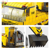HUIQIBAO 1000pcs Juego De Bloques De Construcción Para Niños Camión Grúa De 6 En 1 Bulldozer Coche De Construcción De La Ciudad Bloques De Ingeniería Para Niños - details 3