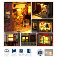 Kit De Puzzle 3D De Madera Librería DIY Estante De Libros Miniatura Casa De Muñecas Modelo De Construcción Para Decoración Del Hogar - details 10