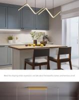 Lámpara Colgante LED Moderna Dorada/Negra Larga Para Restaurante Estudio Cocina Oficina Café Decoración Hogar Lujo Incluye Bombillas - details 7