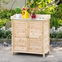 Armaria de Jardín, Mesa de Plantación con armarario Bajo, Madera, armarario de artículos With 2 estantes, Caseta de Jardín, Caseta de Jardín, naturaleza - details 0