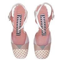 SARAH VERDEL_ ZAPATO DE TACON MEDIO EN PIEL NAPA MULTICOLOR CON AIRE RETRO. CON HEBILLA. - details 1