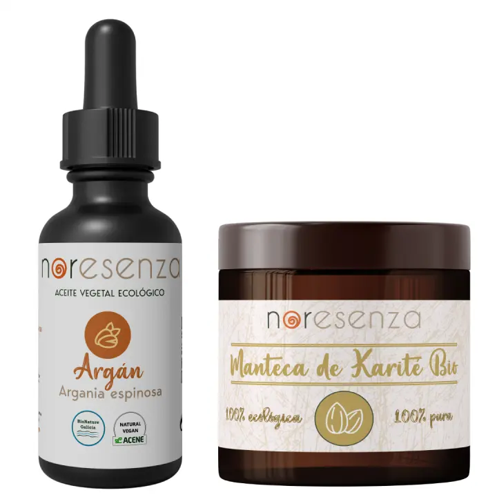 Noresenza Aceite de Argán y Manteca de Karité Cruda - Cuidado Natural Cabello - 1