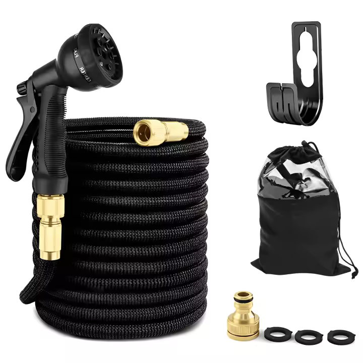 Manguera de Agua Extensible para Jardín 7,5/15/22,5/30M-Rociadora de Agua 8 Modos gun | Flexible y Resistant-Lavado de Coche, Patio y Mascota - 1