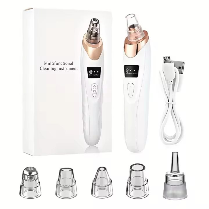 Aspiradora De Puntos Negros, Limpiador Facial De Poros Con 5 Sondas, Recargable Por USB, Herramienta Eléctrica Para Eliminar El Acné, Limpiador Facial De Poros, Regalos Para Mujeres, Regalo Del Día De La Madre - 1