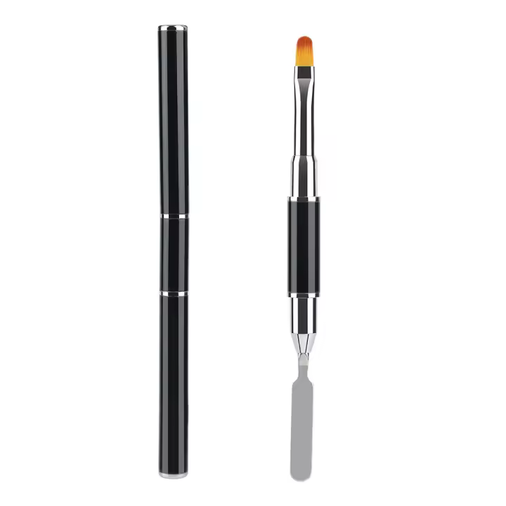 1pcs Brocha De Uñas Doble Final Para Arte De Uñas Acrílico UV Extensión Flor Pincel Borrador Espátula Herramientas De Manicura - 1