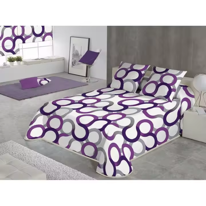 SABANALIA - Colcha Estampada Aros (Disponible en varios tamaños y colores) | Colcha ideal para primavera y verano | Producto ligero y decorativo - 1