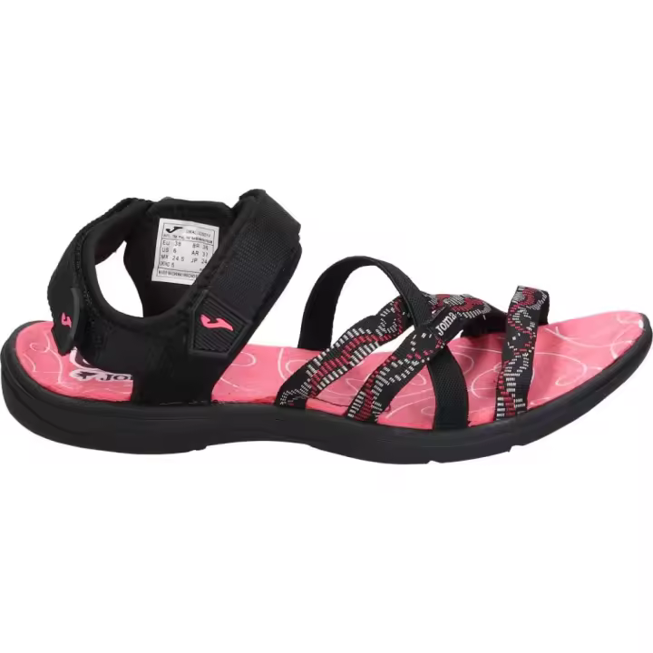 JOMA | Sandalias Planas Joma S.Mali Lady 2401 para Mujer – Sandalias para Verano en Color Negro con Detalles en Rosa – Sandalias con Velcro – Cómodas y Versátiles – Estilo Deportivo – Modelo SMALLS2501V - 1