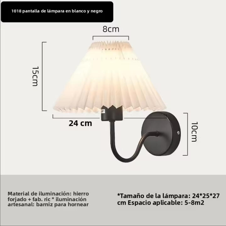 Lámpara De Pared Retro Nórdica En Forma De Hoja De Ventilador Creativa Para Sala De Estar Comedor Dormitorio Decoración Del Hogar Material De Tela Y Hierro - 1