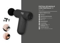 Pistola de masaje Jocca con pantalla táctil,  4 cabezales diferentes, 32 niveles de velocidad con vibraciones de hasta 3000RPM, se carga por USB y su capacidad es de 1200 mAh - details 4