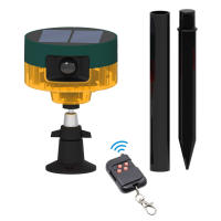 Repellente De Animales Grabable Repelente Solar De Pájaros Con Control Remoto Y Luz Destellante Para Granjas Jardines Frutales - details 18