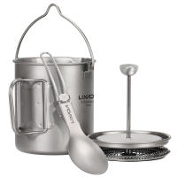 Lixada Taza De Café De Titanio 750ml Con Tapa Para Preparación De Café French Press Y Uso En Camping Y Cocina Al Aire Libre - details 0