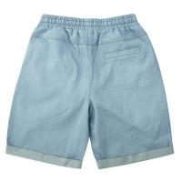 Pantalones cortos vaqueros informales finos de verano, de color liso, holgados, de cintura alta, con cordón y transpirables - details 13