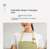 Delantal De Lino Estampado Japonés Sin Mangas Con Ajuste En El Cuello Para Cocina Jardín Uso Doméstico Resistente Al Desgaste - details 4