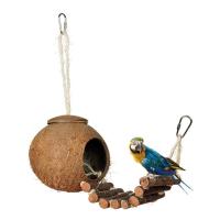 Jaula De Pájaro Con Casa Colgante Para Mascotas Herramienta De Juguete Para Cría De Pájaros Hecho De Fibra De Coco Natural Nido De Pájaro - details 1