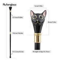 Bastón De Moda Para Caballero Gato Dorado Negro Con Punta De Goma Y Mango De Acero 93cm Herramienta Auxiliar Para Caminar - details 2