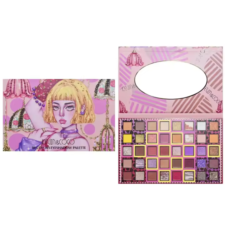 Paleta de sombras de ojos KEVIN & COCO de 40 colores con puntos divertidos - 1