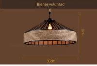 Lámpara Colgante De Hemp Clásica Para Techo Lámpara De Cristal Antigua Industrial Retro De Hierro Para Comedor - details 7