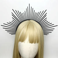 Halocrown Tiara Griega Barroca De Mujer Adorno De Cabello Estilo Solar De Diosa Accesorio De Moda Para Fiestas Material Plástico - details 1