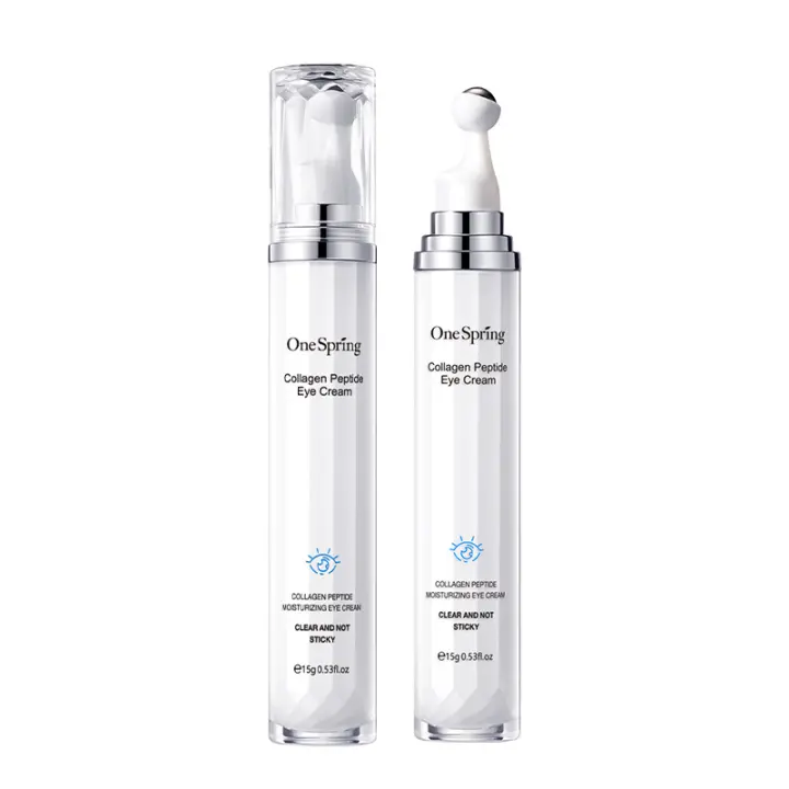Crema de ojos, raw protein peptides eye cream, qingrun eye cream 15g refirmante hidratación desalinización líneas de ojos cuidado de los ojos eye serum, facial stick, eye remover cream，Crema Ocular de Peptida de Colágeno 15g - 1