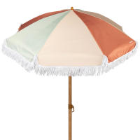 Aktive - Sombrilla playa 8 varillas 200 cm, mástil inclinable, diseño retro, protección UV50, estructura con varillas de fibra de vidrio y mástil de acero resistente, incluye funda de transporte, ideal para la playa, sombrillas - details 1