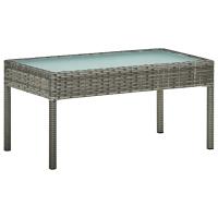 vidaXL Set de muebles de jardín 4 pzas y cojines ratán sintético gris - details 1