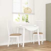 vidaXL Sillas de comedor 2 unidades madera maciza de caucho en color Blanco/Blanco y gris/Natural y claro y más | cómodas modernas ergonómicas para comedor cocina salón hogar - details 3