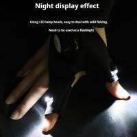 Guantes con linterna, guantes de pesca al aire libre, guantes de medio dedo, para camping, ciclismo, guantes deportivos con luz (1 par), regalo, ideales para pesca, camping, reparaciones, guantes luminosos brillantes y flexibles. - details 2