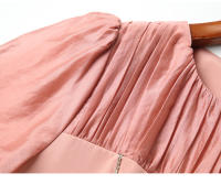 EVNISI Vestido Rosa Elegante Para Mujer Con Manga Flotante Casual Para Oficina Slim A-line Bodycon Para Fiesta Verano - details 7