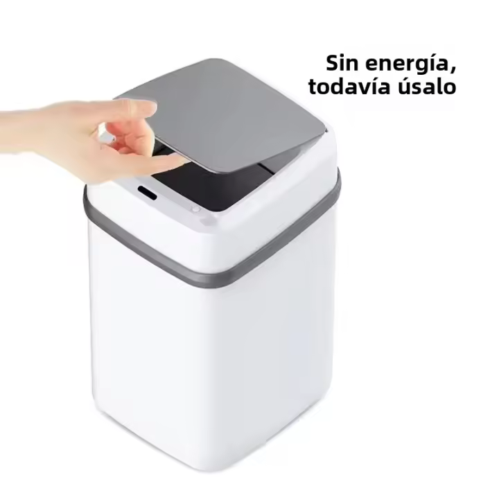 Bandeja De Basura Inteligente 13L Para Cocina Y Baño Recipiente De Residuos Ecológico ABS Forma Rectangular Con Pared Táctil - 1