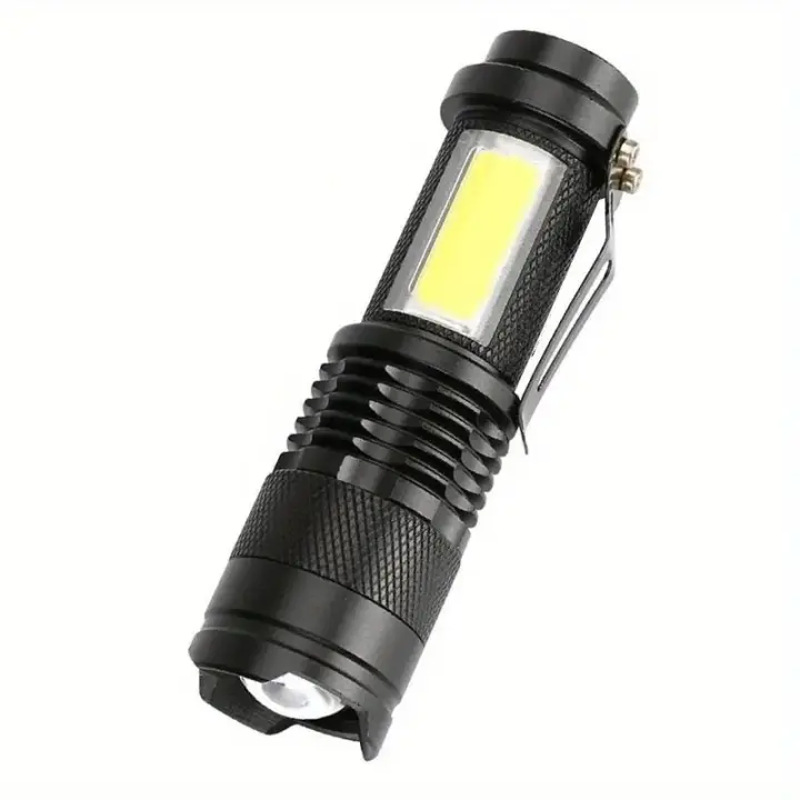 Lámpara De Mano Táctica LED Alta Potencia Recargable Con Zoom Fuerte Impermeable Torcha Exterior De Aluminio COB Luz Lateral 3 Modos - 1