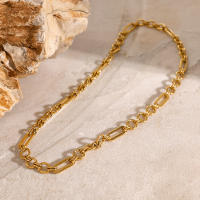 Collar De Acero Inoxidable Minimalista Para Mujer Con Enchufe De Oro 18k Resistente Al Agua Accesorio De Moda Para Fiestas - details 0