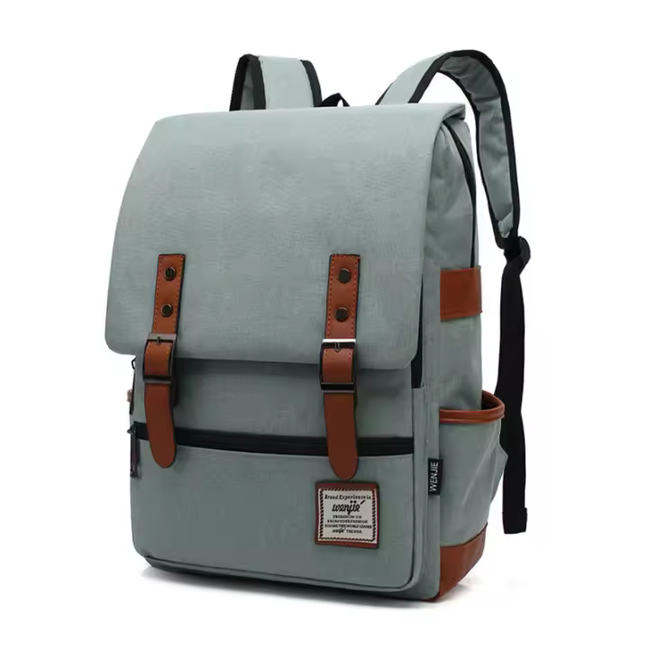 Mochila Vintage para ordenador portátil de 16 pulgadas para mujer, bolso de lona para hombre, mochila de viaje de ocio, bolso informal Retro, mochilas escolares para adolescentes - 1