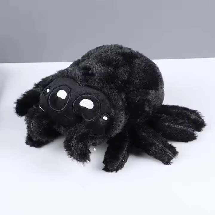 Muñeco De Peluche Lucas Friend Araña Negra Y Blanca Juguete Suave Para Decoración Del Hogar Y Regalo De Halloween Para Niños - 1