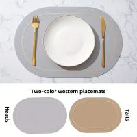 Juego De Tapetes Para Mesa De Cuero Lavables Y Resistente Al Calor Antideslizante Impermeable Para Comedor Tamaños 45x30CM Colores Variados - details 2