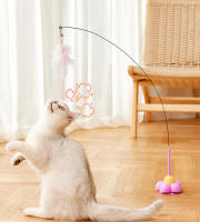 Juguete Interactivo Para Gatos Con Pluma Y Campana Adhesivo En Ventosa Removible Juguete Mano Para Divertir Y Entretener a Los Gatos - details 5