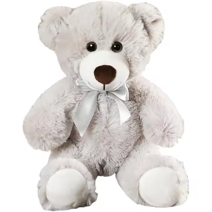 Oso de Plush de 30 cm, suave Y Tierno, ideal Como GIFT para bebés y niños Pequeños en baby showers y San Valentín, color gris. - 1