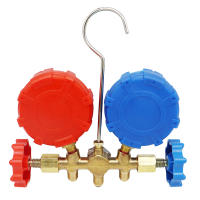 Juego de manómetros de diagnóstico de CA de 3 Vías para carga de freón, herramientas de calibre de colector de refrigeración, R32, R410a, R404A, R134a - details 1