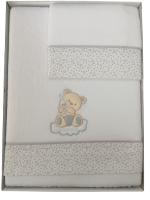 Juego de Sábanas de Cuna Coralina Baby Pecas - Diseño de Ositos y Estrellas, Coralina Extrasuave 100% Poliéster, Fabricado en Europa Mommata - details 5